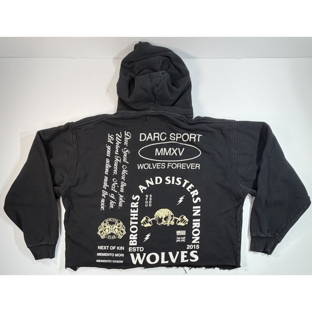 Darc Sport Wolves Forever Cropped Hoodie Limited 527/1000 Gym XL Black